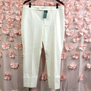 Nwt RALPH LAUREN Stretch White Pants Size 14 Womens Plus Size Viscose Cotton